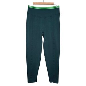 PINK Women's Victoria's Secret Seamless Leggings High Waist Green Stripe XL